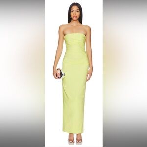NWT -Lani Strapless Draped Maxi Dress in Lemon
